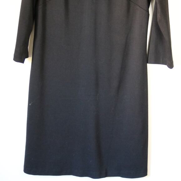 Women's DressBarn Black Shift Dress Faux Leather Size 6 - Picture 4 of 6